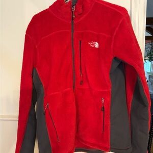 The North Face Scarlet and Charcoal Fleece Jacket